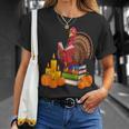 Turkey Reading Books Fall Thanksgiving Teacher Book T-Shirt Gifts for Her Turkey Reading Books Fall Thanksgiving Teacher Book T-Shirt Gifts for Her
