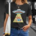 Ufo Abduction Red Panda Reading Book T-Shirt Gifts for Her