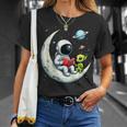 UFO Alien Astronaut Reading Book In Space T-Shirt Gifts for Her