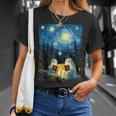 Van Gogh Starry Night Ghost Book Reading Camping Halloween T-Shirt Gifts for Her