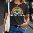 Vintage Retro Book Vibes Rainbow For Reading Lovers T-Shirt Gifts for Her Vintage Retro Book Vibes Rainbow For Reading Lovers T-Shirt Gifts for Her