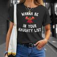 Wanna Be In Your Naughty Books Funny Christmas T-Shirt Gifts for Her