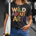 Wild About Art Books Animal Safari Children's Art Teacher T-Shirt Gifts for Her