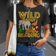 Wild About Reading Back To School Teacher Books Read T-Shirt Gifts for Her