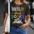 Wild About Reading Books Reader Bookworm Animals Book Lover T-Shirt Gifts for Her Wild About Reading Books Reader Bookworm Animals Book Lover T-Shirt Gifts for Her