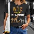 Wild About Reading Books Zoo Animals Love Book Reading T-Shirt Gifts for Her