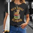 Wild About Reading Cute Leopard Teacher Kids Book Lover T-Shirt Gifts for Her