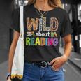 Wild About Reading Library Day Reading Books & Bookworm T-Shirt Gifts for Her