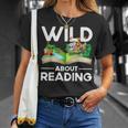 Wild About Reading Lovers Avid Readers Bookworms Book Lovers T-Shirt Gifts for Her