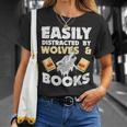 Wolf Lover Easily Distracted By Wolves And Books Read T-Shirt Gifts for Her Wolf Lover Easily Distracted By Wolves And Books Read T-Shirt Gifts for Her