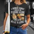 A Woman Cannot Survive On Reading Alone Corgi Book T-Shirt Gifts for Her
