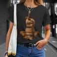 Woman Reading Book Stack Afro Girl Book Melanin Reader T-Shirt Gifts for Her