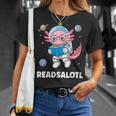 Women's Axolotl Books Readsalotl Reading Bookworm Boys Girls Kids T-Shirt Gifts for Her