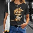 Women's Baby Lizard Small Book Reading Reptile Graphic Portrait T-Shirt Gifts for Her