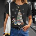 Women's Book Lovers Christmas Tree Reading Penguin Holiday Bookworm T-Shirt Gifts for Her