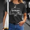 Women's Bookmas Time Reading Book Lover Holiday Print Apparel T-Shirt Gifts for Her