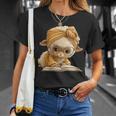 Women's Cute Lamb Reading Book Lover Animal Graphic Baby Sheep Open T-Shirt Gifts for Her