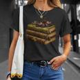 Women's Dark Academia Vintage Book Stack Gothic Moth T-Shirt Gifts for Her