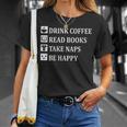 Women's Drink Coffee Read Book Take Naps Books Pajamas T-Shirt Gifts for Her Women's Drink Coffee Read Book Take Naps Books Pajamas T-Shirt Gifts for Her