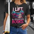 Women's I Lift So I Can Carry More Books Reader Gym Book Lover T-Shirt Gifts for Her Women's I Lift So I Can Carry More Books Reader Gym Book Lover T-Shirt Gifts for Her