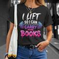 Women's I Lift So I Can Carry More Books Reader Workout T-Shirt Gifts for Her Women's I Lift So I Can Carry More Books Reader Workout T-Shirt Gifts for Her