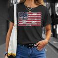 Women's Patriotic Book Flag Reading American Flag Books Teacher T-Shirt Gifts for Her