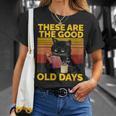 Women's These Are The Good Old Days Cat Reading A Book T-Shirt Gifts for Her