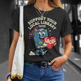 Women's Support Your Local Library Staff Retro Book Mascot T-Shirt Gifts for Her Women's Support Your Local Library Staff Retro Book Mascot T-Shirt Gifts for Her