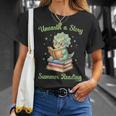 Women's Unearth a Story Triceratops Dinosaur Reading Books Cute Dino T-Shirt Gifts for Her Women's Unearth a Story Triceratops Dinosaur Reading Books Cute Dino T-Shirt Gifts for Her