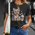 Women's Yorkie Dog Moms Iced Coffee And Books Yorkshire Terrier T-Shirt Gifts for Her