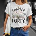 1986 Chapter Forty 40th Birthday Wildflower Book 40 Year Old T-Shirt Gifts for Her