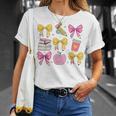 Apple Coquette Bow Books First Day Of School Back To School T-Shirt Gifts for Her Apple Coquette Bow Books First Day Of School Back To School T-Shirt Gifts for Her