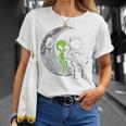 Astronaut Reading Book To Alien Moon Space Women Kids Men Premium Tri-Blend T-Shirt Gifts for Her