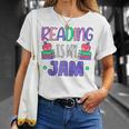 Back To School Book Reader Reading Is My Jam Bookworm Raglan Baseball Tee T-Shirt Gifts for Her
