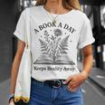 A Book A Day Keeps Reality Away Floral Reader T-Shirt Gifts for Her