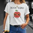 Book Nerd Teacher Apple Backwards E For Men Women Kids T-Shirt Gifts for Her