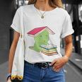 Bookasaurus T-Rex Reading Dinosaur Book PunShirt T-Shirt Gifts for Her