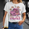 Bookcore Coquette Pinkoween Fall Into Stories Books Premium Tri-Blend T-Shirt Gifts for Her