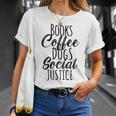 Books Coffee Dogs Social Justice Literature Student Cute T-Shirt Gifts for Her
