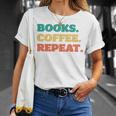 Books Coffee Repeat T-Shirt Gifts for Her Books Coffee Repeat T-Shirt Gifts for Her
