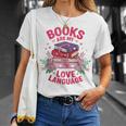 Books Are My Love Language Retro Bookish Pink Valentine T-Shirt Gifts for Her Books Are My Love Language Retro Bookish Pink Valentine T-Shirt Gifts for Her