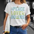 Books Peace Love Bookworm Book Nerd Book Lover Reading T-Shirt Gifts for Her