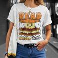 Camping Reading Fun Book Lover Camper Librarian T-Shirt Gifts for Her