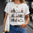 Cat Book Lover Halloween Cute Spooky Reading Premium Tri-Blend T-Shirt Gifts for Her