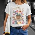 Coffee & Books Lover Wildflowers Boho Aesthetic Premium Tri-Blend T-Shirt Gifts for Her