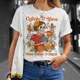 Coffee & Reading Book Lover Mexican Latina Cafecito & Libros T-Shirt Gifts for Her