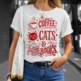 Coffee Cats And Books Lover Reading T-Shirt Gifts for Her Coffee Cats And Books Lover Reading T-Shirt Gifts for Her
