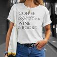 Coffee Wildflowers Wine & Books T-Shirt Gifts for Her Coffee Wildflowers Wine & Books T-Shirt Gifts for Her