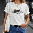 Cute Book Cat Book Lover Floral Teacher Life Women T-Shirt Gifts for Her Cute Book Cat Book Lover Floral Teacher Life Women T-Shirt Gifts for Her