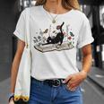 Cute Cat Flower Garden Book Kitty Reading Floral T-Shirt Gifts for Her Cute Cat Flower Garden Book Kitty Reading Floral T-Shirt Gifts for Her